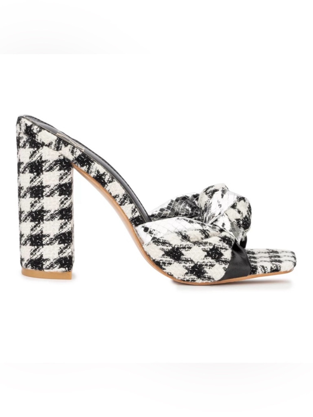 New York & company Houndstooth Anthi Block Heel Dress Sandals - Picture 2 of 10